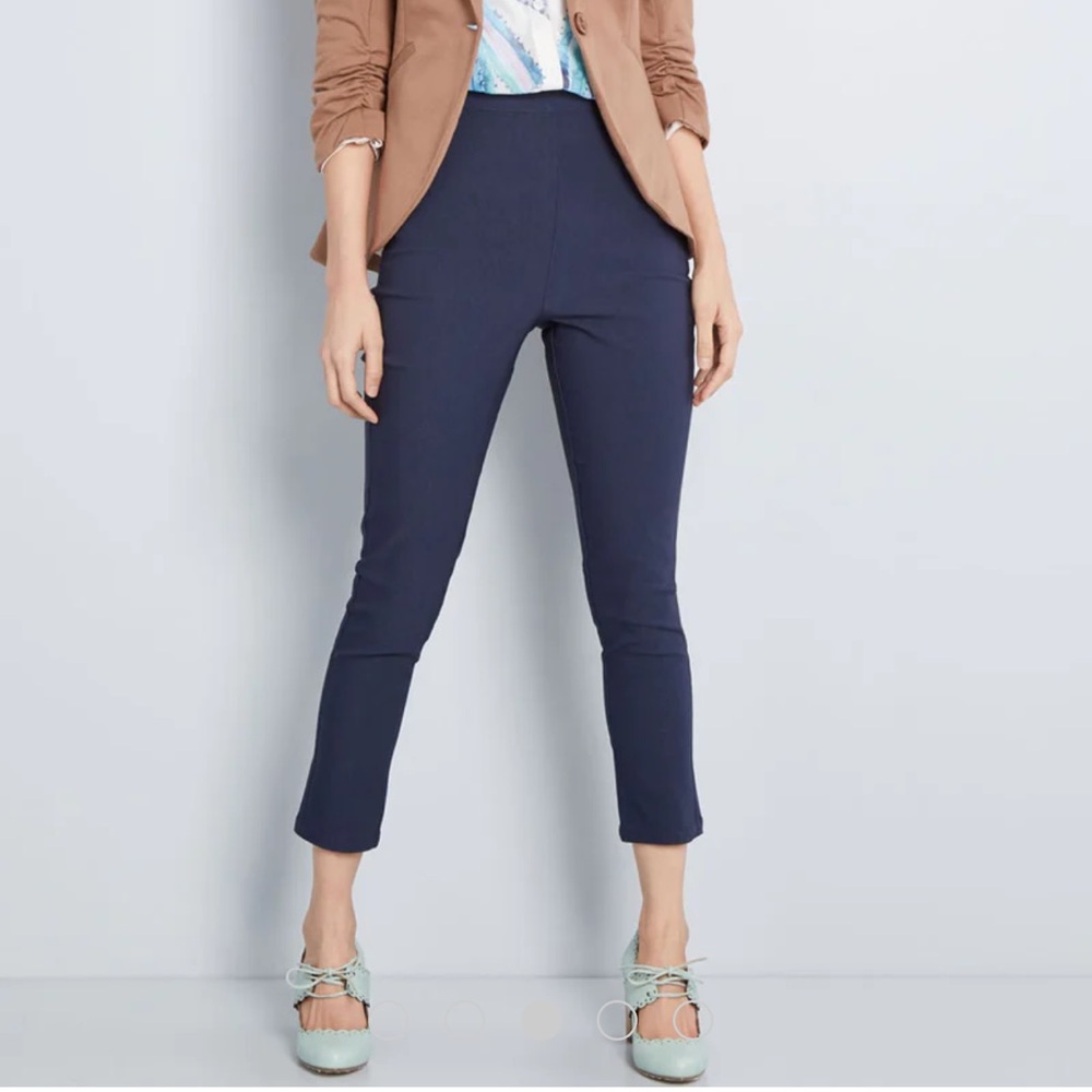 ModCloth‎ Cropped Pants Blue Size 3X Plus Size Stretchy